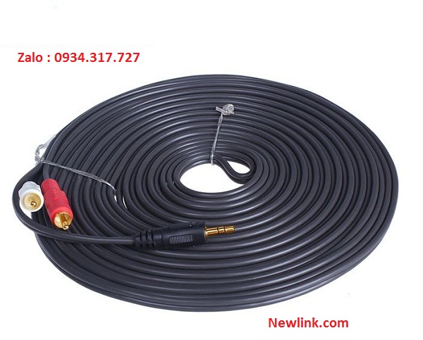 Dây loa 1 ra 2 dài 10m, Dây Audio Jack 3.5mm